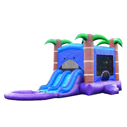 12'x12' Tropical Blue Inflatable Bounce House Combo