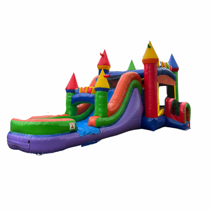 Mega Modern Rainbow Water Slide Bounce House Combo