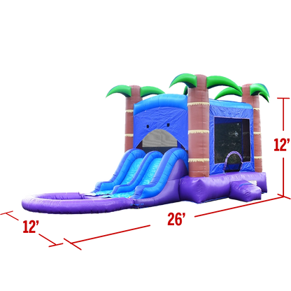 12'x12' Tropical Blue Inflatable Bounce House Combo